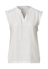 Street One - Top, Split-Neck, für Damen - 10108 OFF WHITE
