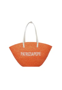 PATRIZIA PEPE Summer Straw - Summer Straw Shopper Tasche 51 cm - orange sunset