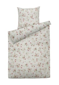 GALERIA home - Satin-Bettwäsche "Blütenschimmer" - BEIGE