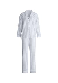 CALIDA - Damen Pyjama mit Knöpfen Striped Dreams - aura blue