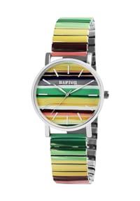 RAPTOR Raptor - Damen Quarz Armbanduhr Colorful Edition mit Edelstahlzugarmband - Mineralglas - Colorful Edition 1