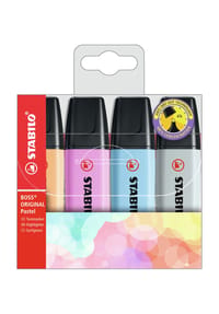 STABILO - Textmarker "Original Pastell", 4er-Set - BUNT, mehrfarbig