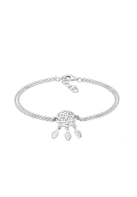 elli. - Armband Boho Traumfänger Feder 925 Sterling Silber - Silber