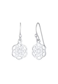Nenalina - Ohrringe Hänger Blume Des Lebens Ornament 925 Silber - Silber