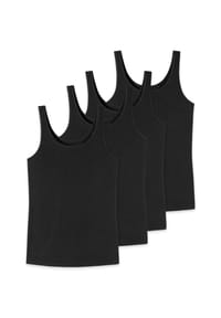 uncover by SCHIESSER - Unterhemd / Tanktop 4er Pack Cotton - Schwarz