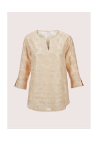 MADELEINE - Transparente Ausbrenner-Bluse - kiesel