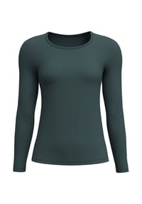 CALIDA - Damen Langarm-Shirt, Rundhals Natural Comfort - deep emerald green
