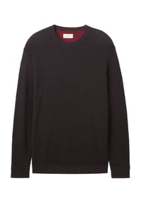 TOM TAILOR - Pullover, Rundhals-Ausschnitt, Rippbündchen, für Herren - 10617 BLACK GREY