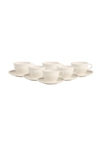 Villeroy & Boch Café au Lait-Tassen mit Untertassen Artesano Original 260 ml 6er Set weiß - ARTESANO - weiß