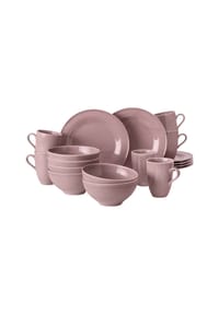 Seltmann Weiden Frühstücks-Set Beat Color Glaze 18er Set - BEAT - altrosa