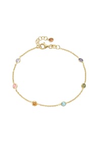 SMART JEWEL® - Armband mit farbigen Zirkonia-Steinen, vergoldet, Silber 925 - mehrfarbig