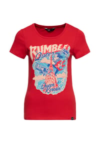 QUEEN KEROSIN - T-Shirt mit Comic-Art Rumble Queen - blau