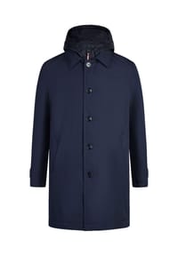 HECHTER PARIS - Mantel Modern Fit mit Stehkragen und Kapuze - midnight blue