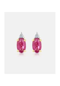 Diamant L'eternel - Ohrstecker, mit Rubin, 375 Gelbgold - gold