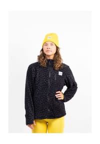 eivy - Fleecejacke Techlight Ziphood Fleece mit Kapuze und Daumenschlaufen - Black Leopard