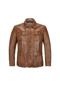 MILESTONE® - Jacke MSArturo Knöpfe in Echthorn-Optik - Cognac