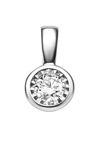 Adelia's - Adelia's Damen Anhänger 585 Weißgold ( 14K ) mit 1 Brillant ( 0,18 ct ) – Goldanhänger - silber