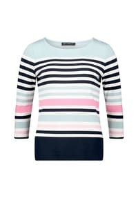 BETTY BARCLAY - Basic Shirt mit U-Boot-Ausschnitt - Mint/Dark Blue