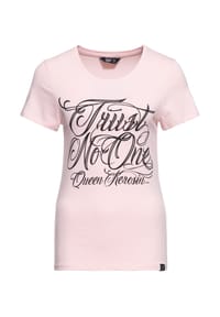 QUEEN KEROSIN - Print-Shirt mit Statement Front Print Trust No One - pink