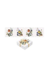 ppd - Untersetzer Deux Oiseaux Design Coaster, 4-tlg., Dolomit - Mehrfarbig