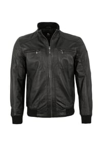 OTTO KERN - Herren Lederjacke Blouson Lammnappa schwarz - schwarz