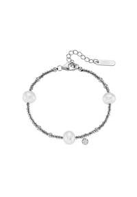 GIORGIO MARTELLO MILANO - Armband mit Süßwasser-Perlen und Ziersteinen, Silber 925 - gold