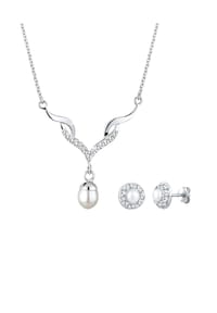 elli. - Schmuckset Perle Kristalle 925 Silber - Silber