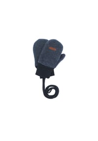 maximo® - GOTS MINI-Handschuhe, Daumen Wollfleece, Strickbund - braunmeliert