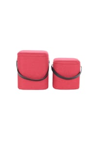 Kayoom - Hocker Arabella 225 2er-Set in rot - schwarz - rot - schwarz