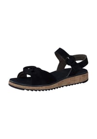 paul green - Sandalen, Samtleder, Knotendetail, für Damen - SAMTZIEGE BLACK