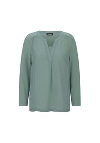 GOLDNER - Kurzgröße:  Elegantes Chiffonshirt mit Jersey-Details - beere
