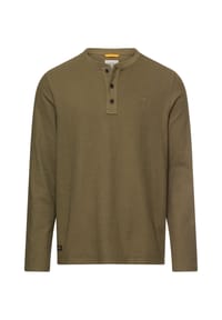 camel active - Henleyshirt mit Knopfleiste - Dunkelblau