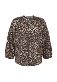 zero - Schlupfbluse mit Print - Beige/Black