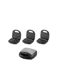 MICHELINO - 3-in-1 Multigrill – Sandwichmaker, Kontaktgrill & Waffeleisen, 750 W - Schwarz ca. 25 x 22 x 10 cm