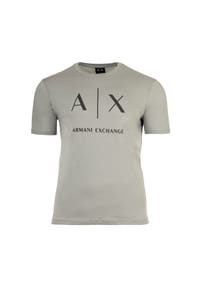 ARMANI EXCHANGE - Herren T-Shirt - Rundhals, Kurzarm, Logoprint, Baumwolle - Creme