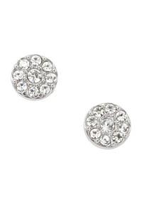 FOSSIL - Damen Ohrstecker Disc, 925er Silber - silber