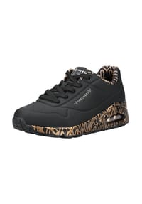 SKECHERS® - Lederimitat Sneaker - Schwarz/Gold