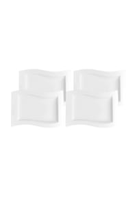 Villeroy & Boch Gourmetteller NewWave 33 x 24 cm 4er Set weiß - NEWWAVE - weiß