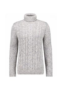 RAGMAN - Rollkragenpullover, Rippbündchen, für Herren - 012 GRAU MELAN