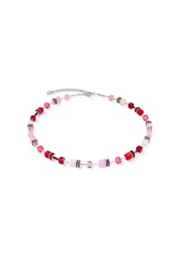 CŒUR DE LION GeoCUBE® - Iconic Halskette, rosé-rot - Rosa/Rot