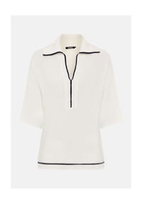 olsen - Pullover mit maritimen Kragen und 1/3-Ärmeln - Off White