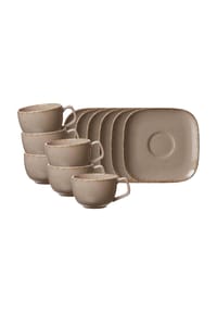Ritzenhoff & Breker Kaffeetassen mit Untertassen Casa 200 ml 6er Set - CASA - beige