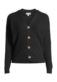 MANGUUN - Strickjacke, V-Ausschnitt, für Damen - 1 SCHWARZ/ DEEP BLACK