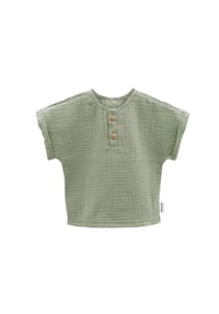 maximo® - GOTS BABY BOY-Hemd, Kurzer Arm Musselinstoff - altindigo-weiß-streifen