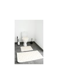 ZELLERFELD - Harmonie 3 Teiliges Bademattenset und Waschbar mit Federmotiv aus Polyester - Anthrazit OneSize