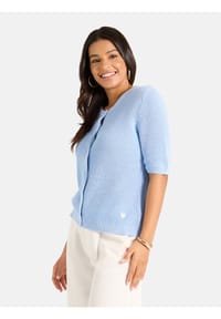 LIEBLINGSSTÜCK - Damen Strickjacke aus Baumwoll-Leinen-Mix NinonL - 321-rose pink