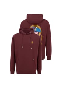 OLDSKULL - Hoodie Asian Virtual Logo Graphic Traditionelles fernöstliches Motiv - Burgundy
