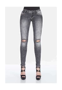 CIPO & BAXX® - Jeans im trendigen Used-Look, WD307 - schwarz