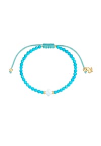 GLANZSTÜCKE MÜNCHEN - Armband Edelstahl gelbgold Textil (türkis) Türkis (rek.) - gelbgold