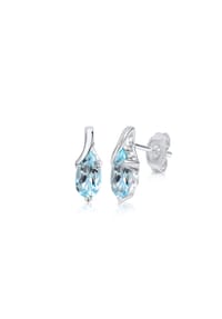 zeeme GEMSTONES - Ohrringe 925/- Sterling Silber 2 Blautopas beh. - weiß